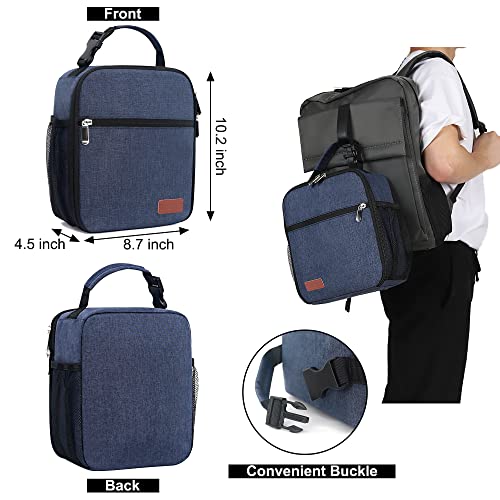 HABOPET Lunch Box for Men & Women Durable Lunch Bag for Adults & Kids Reusable Small Lunchbox Blue - Image 2