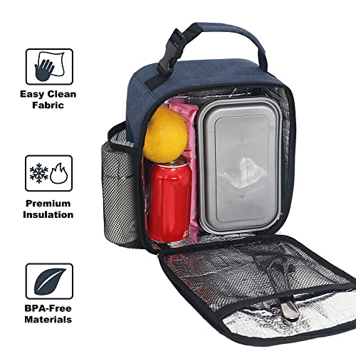 HABOPET Lunch Box for Men & Women Durable Lunch Bag for Adults & Kids Reusable Small Lunchbox Blue - Image 4
