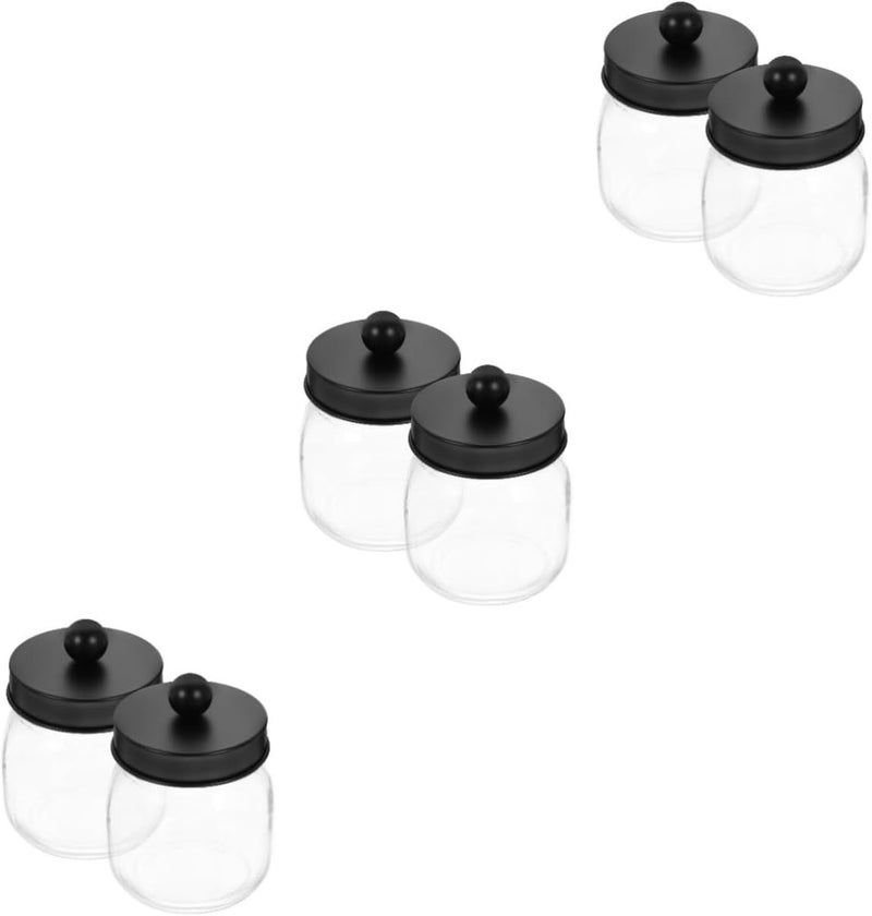 Ounona 3 Piece Bathroom Organizer Glass Storage Jars With Dispenser Simple Stackable Design - Image 1