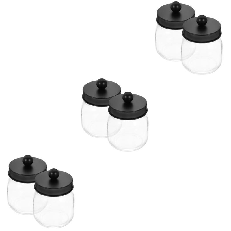 Ounona 3 Piece Bathroom Organizer Glass Storage Jars With Dispenser Simple Stackable Design - Image 2
