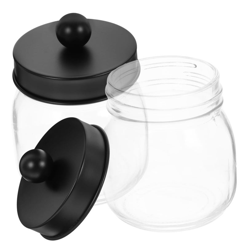 Ounona 3 Piece Bathroom Organizer Glass Storage Jars With Dispenser Simple Stackable Design - Image 5