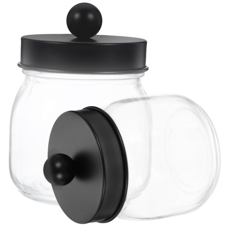 Ounona 3 Piece Bathroom Organizer Glass Storage Jars With Dispenser Simple Stackable Design - Image 4