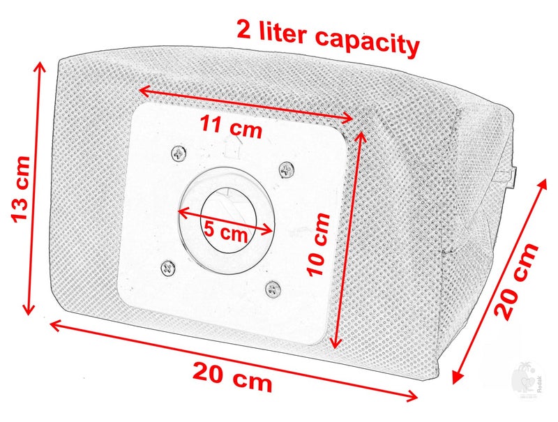 RODAK Vacuum Cleaner Dust Bag, Practical, Washable and Reusable, Connecting Size 11 cm x 10 cm, 2 L Capacity, Imported - Image 3