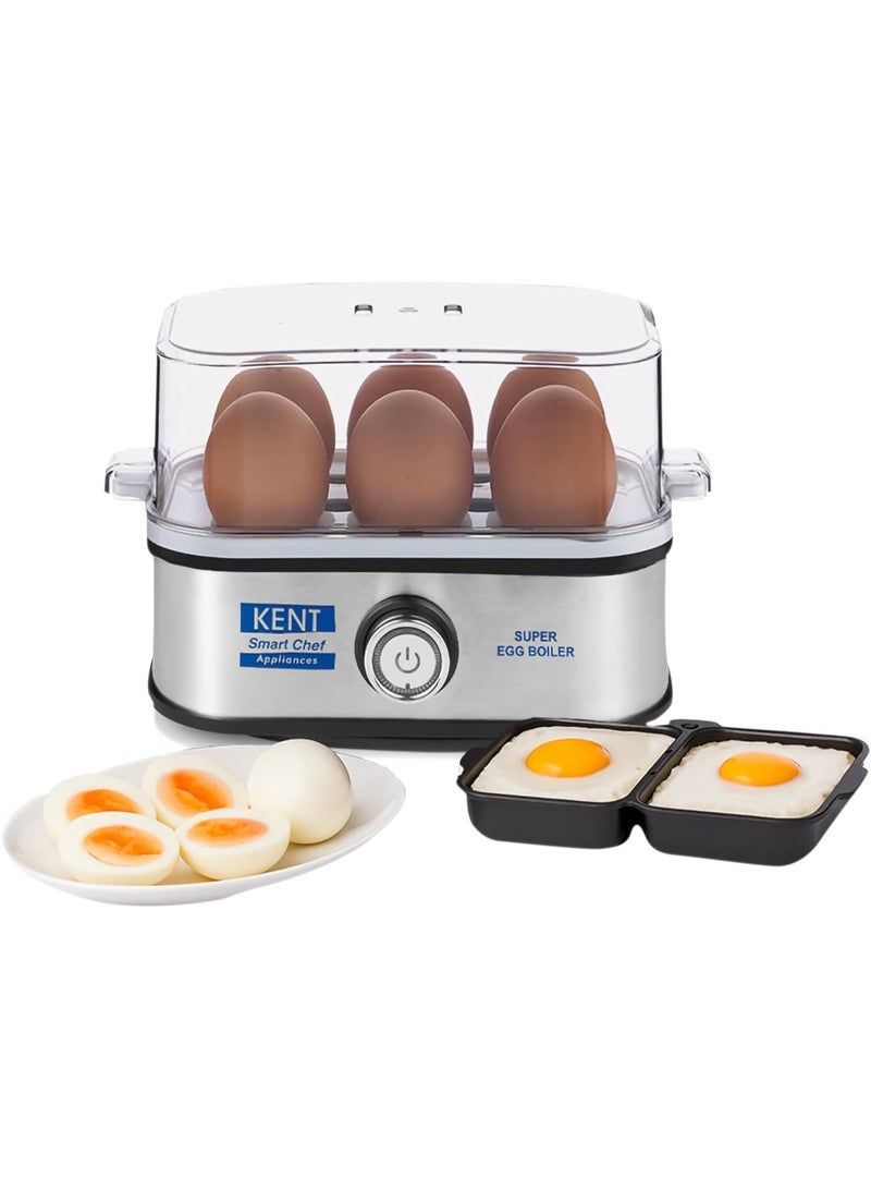 كينت غلاية بيض كينت سوبر | 3 أوضاع للغلي | هيكل ولوحة تسخين من الفولاذ المقاوم للصدأ | 6 بيضات في المرة الواحدة | إيقاف تشغيل تلقائي | فضي - Image 1