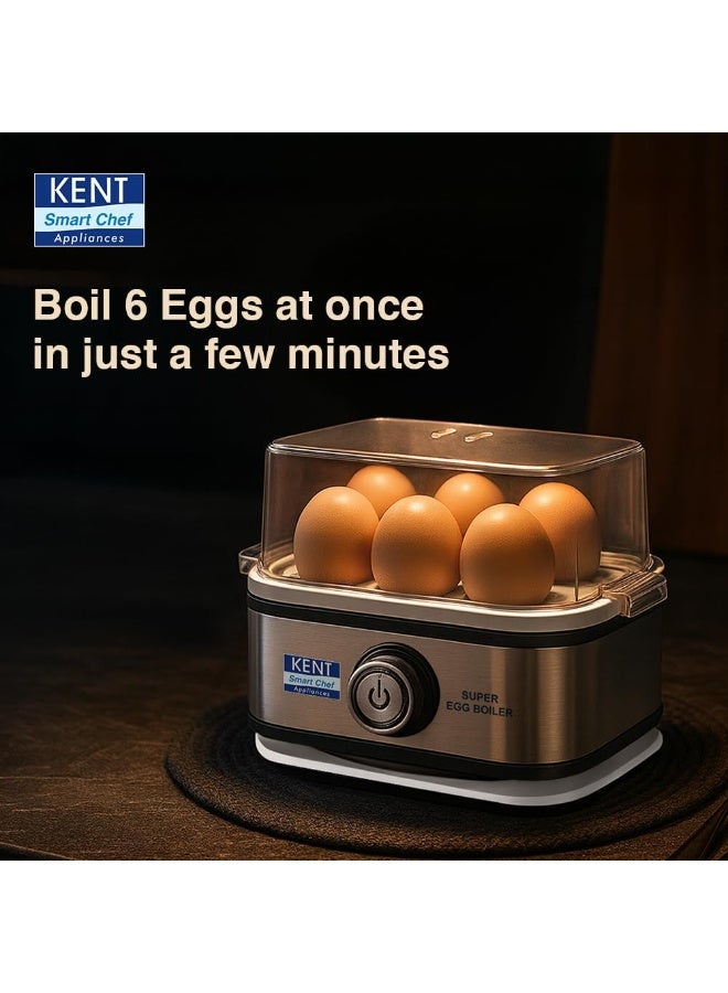 كينت غلاية بيض كينت سوبر | 3 أوضاع للغلي | هيكل ولوحة تسخين من الفولاذ المقاوم للصدأ | 6 بيضات في المرة الواحدة | إيقاف تشغيل تلقائي | فضي - Image 3