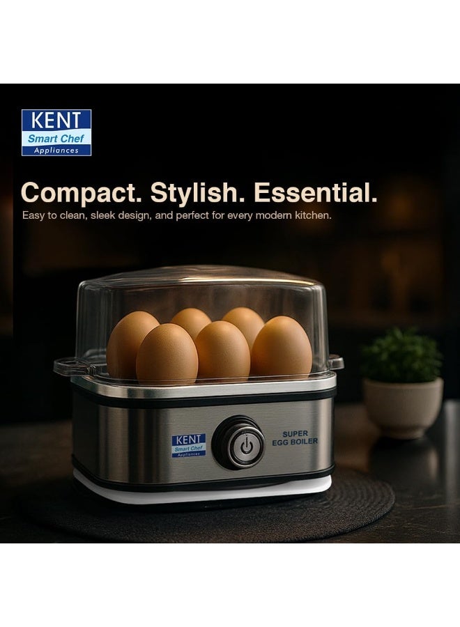 كينت غلاية بيض كينت سوبر | 3 أوضاع للغلي | هيكل ولوحة تسخين من الفولاذ المقاوم للصدأ | 6 بيضات في المرة الواحدة | إيقاف تشغيل تلقائي | فضي - Image 2