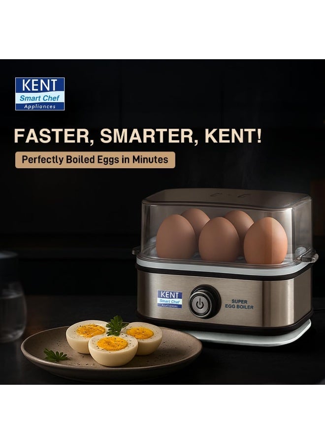 كينت غلاية بيض كينت سوبر | 3 أوضاع للغلي | هيكل ولوحة تسخين من الفولاذ المقاوم للصدأ | 6 بيضات في المرة الواحدة | إيقاف تشغيل تلقائي | فضي - Image 5