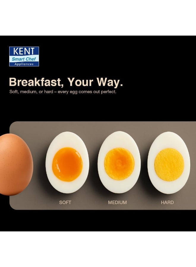 كينت غلاية بيض كينت سوبر | 3 أوضاع للغلي | هيكل ولوحة تسخين من الفولاذ المقاوم للصدأ | 6 بيضات في المرة الواحدة | إيقاف تشغيل تلقائي | فضي - Image 4