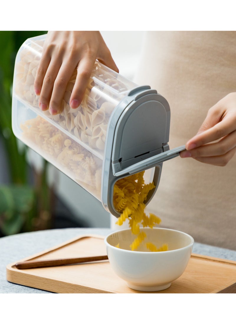 Alissa 2-Pack Large Plastic Containers with Dual Compartments – White Kitchen Storage Box with Lids for Coffee, Sugar, Snacks & Dry Food Organization - Image 2