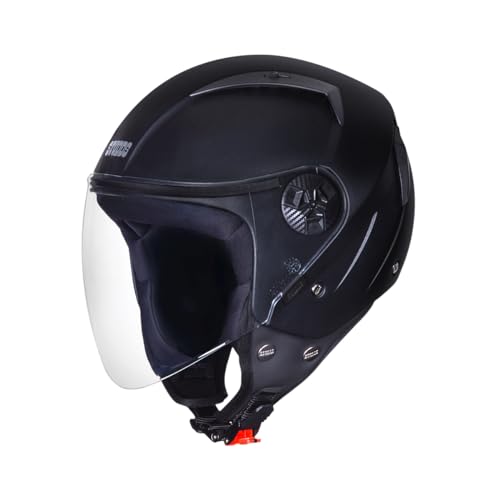 Studds Vogue Eco ISI Certified Open Face Helmet for Men & Women (Black - M), Motorcycling - Image 1