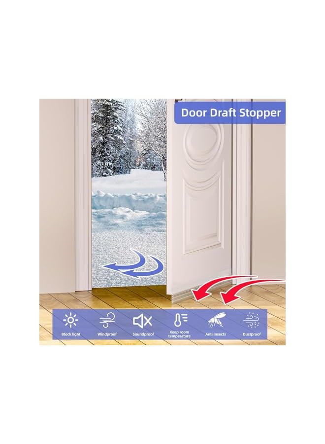 The Bros Door Draft Stopper - Adjustable Door Sweep for Bottom, Weather Stripping Door Seal, Under Door Gap Filler for Exterior & Interior Doors, Noise Blocker (Transparent, 39 Inch) - Image 3