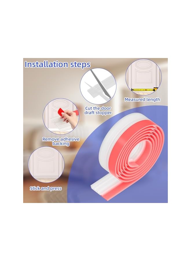 The Bros Door Draft Stopper - Adjustable Door Sweep for Bottom, Weather Stripping Door Seal, Under Door Gap Filler for Exterior & Interior Doors, Noise Blocker (Transparent, 39 Inch) - Image 5