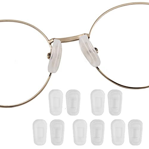 OPUGIT Eyeglass Nose Pad Covers, Slip-on Silicone Nose Pad for Glasses, Soft Eyeglass Repair Kit with Nose Piece Pads, Anti-Slip Eyewear Protective Covers Nose Bridge Pads(White,5 Pairs) - Image 1