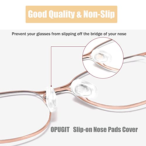 OPUGIT Eyeglass Nose Pad Covers, Slip-on Silicone Nose Pad for Glasses, Soft Eyeglass Repair Kit with Nose Piece Pads, Anti-Slip Eyewear Protective Covers Nose Bridge Pads(White,5 Pairs) - Image 2