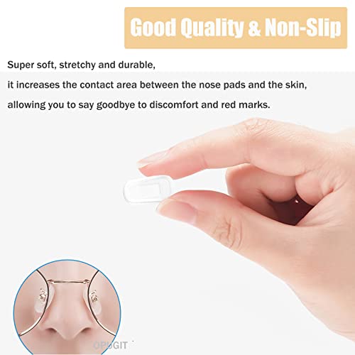 OPUGIT Eyeglass Nose Pad Covers, Slip-on Silicone Nose Pad for Glasses, Soft Eyeglass Repair Kit with Nose Piece Pads, Anti-Slip Eyewear Protective Covers Nose Bridge Pads(White,5 Pairs) - Image 4