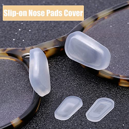 OPUGIT Eyeglass Nose Pad Covers, Slip-on Silicone Nose Pad for Glasses, Soft Eyeglass Repair Kit with Nose Piece Pads, Anti-Slip Eyewear Protective Covers Nose Bridge Pads(White,5 Pairs) - Image 3
