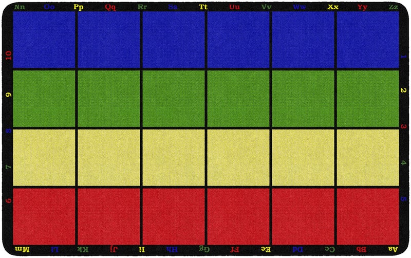 Flagship Carpets Learning Grid Colorful Numbers and Letters Kids Seating Area Rug for Classroom Play Area Mat Home Learning or Kids Room Carpet 76 x 12 Seats 24