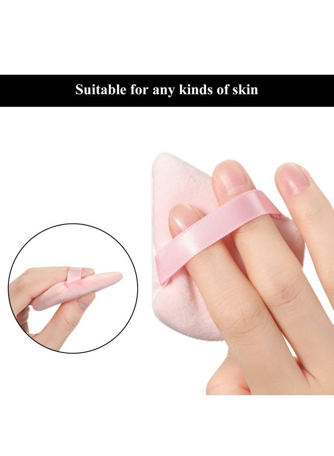 Maitys 12 Pcs Powder Puff Triangle for Face Makeup Cosmetic Loose Powder Puff Velour Soft Body Washable Reusable Foundation Sponge Wet Dry Makeup Tool for Women(Large, Small,Black, Pink) - Image 4