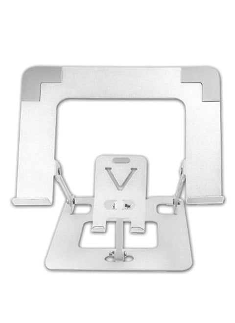 Tablet and Phone Desktop Stand , Foldable Design with Adjustable Angle , Made of durable carbon steel for stable and shake-free support , Hollow structure for enhanced heat dissipation and device protection , Equipped with upgraded anti-slip silicone pads to prevent scratches and sliding , Compatible with smartphones, tablets, and laptops , Ideal for watching, working, and studying
