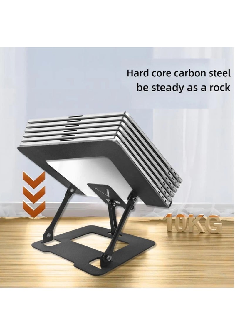 Tablet and Phone Desktop Stand , Foldable Design with Adjustable Angle , Made of durable carbon steel for stable and shake-free support , Hollow structure for enhanced heat dissipation and device protection , Equipped with upgraded anti-slip silicone pads to prevent scratches and sliding , Compatible with smartphones, tablets, and laptops , Ideal for watching, working, and studying