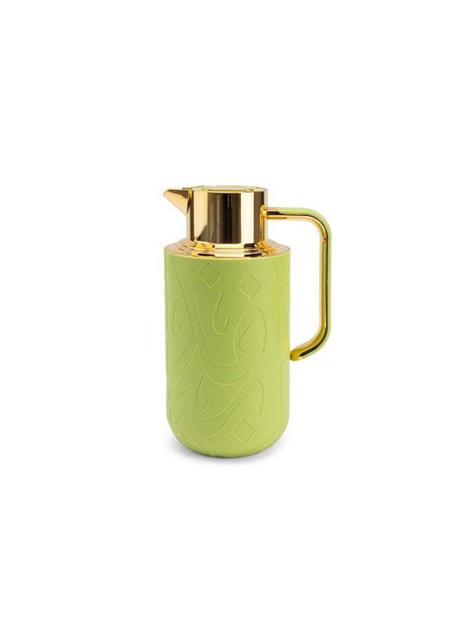 DANUBE HOME - Otantik Zuwar Vacuum Flask For Tea And Coffee 1.0 Litre Bone China- Porcelain Modern Houseware Flask Green - Image 1