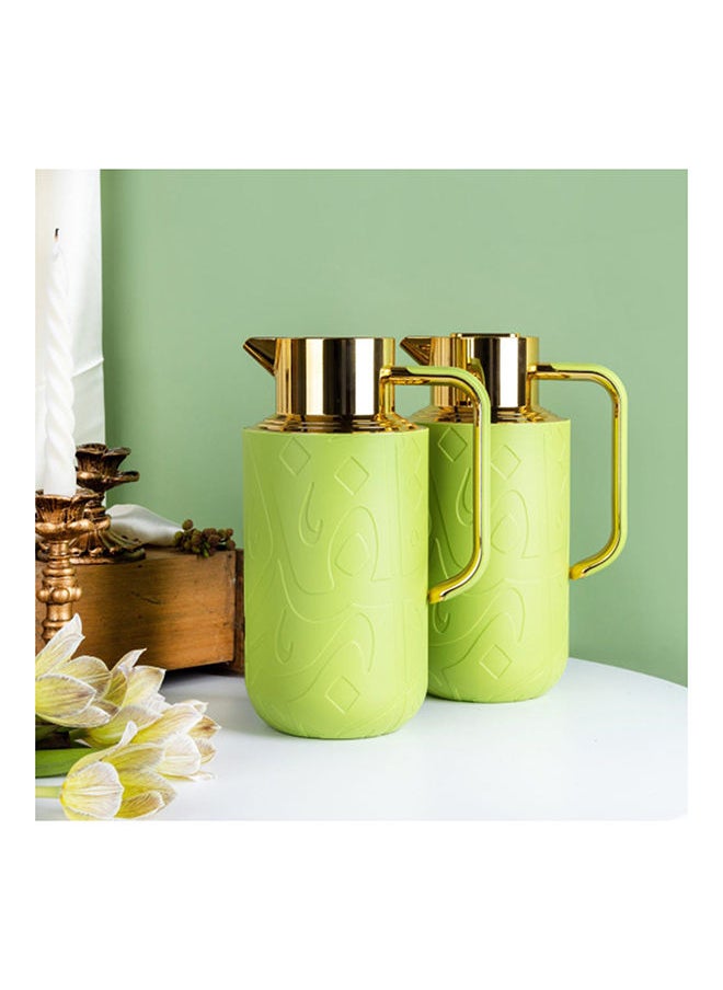 DANUBE HOME - Otantik Zuwar Vacuum Flask For Tea And Coffee 1.0 Litre Bone China- Porcelain Modern Houseware Flask Green - Image 1
