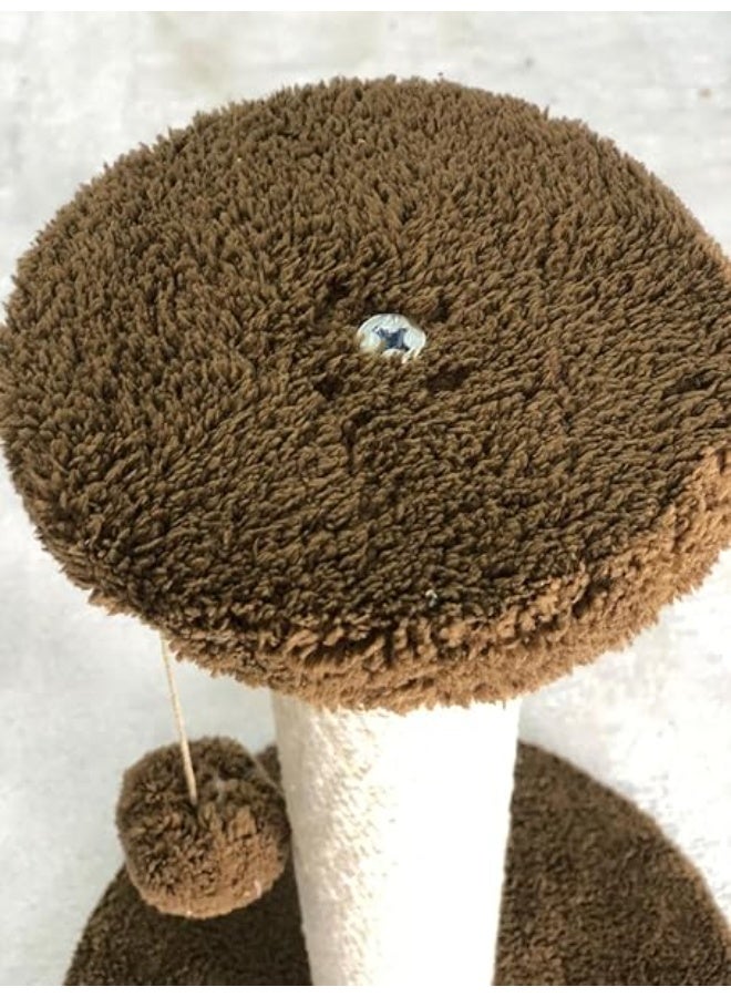 Cat Scratching Post with Sisal Rope & Play Ball – Tall Kitty Activity for Indoor Cats, Sturdy Carpeted Base, Durable Design & Easy Assembly – Brown - Image 3