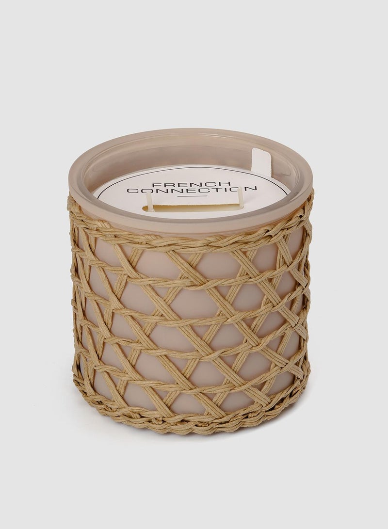 French Connection Woven Detail Stone Bergamot & Jasmine Candle 425G - Image 5