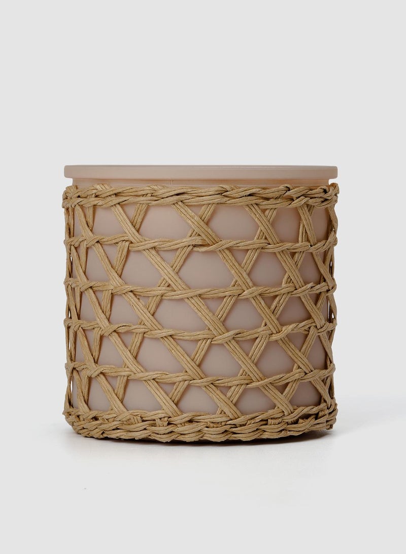 French Connection Woven Detail Stone Bergamot & Jasmine Candle 425G - Image 2