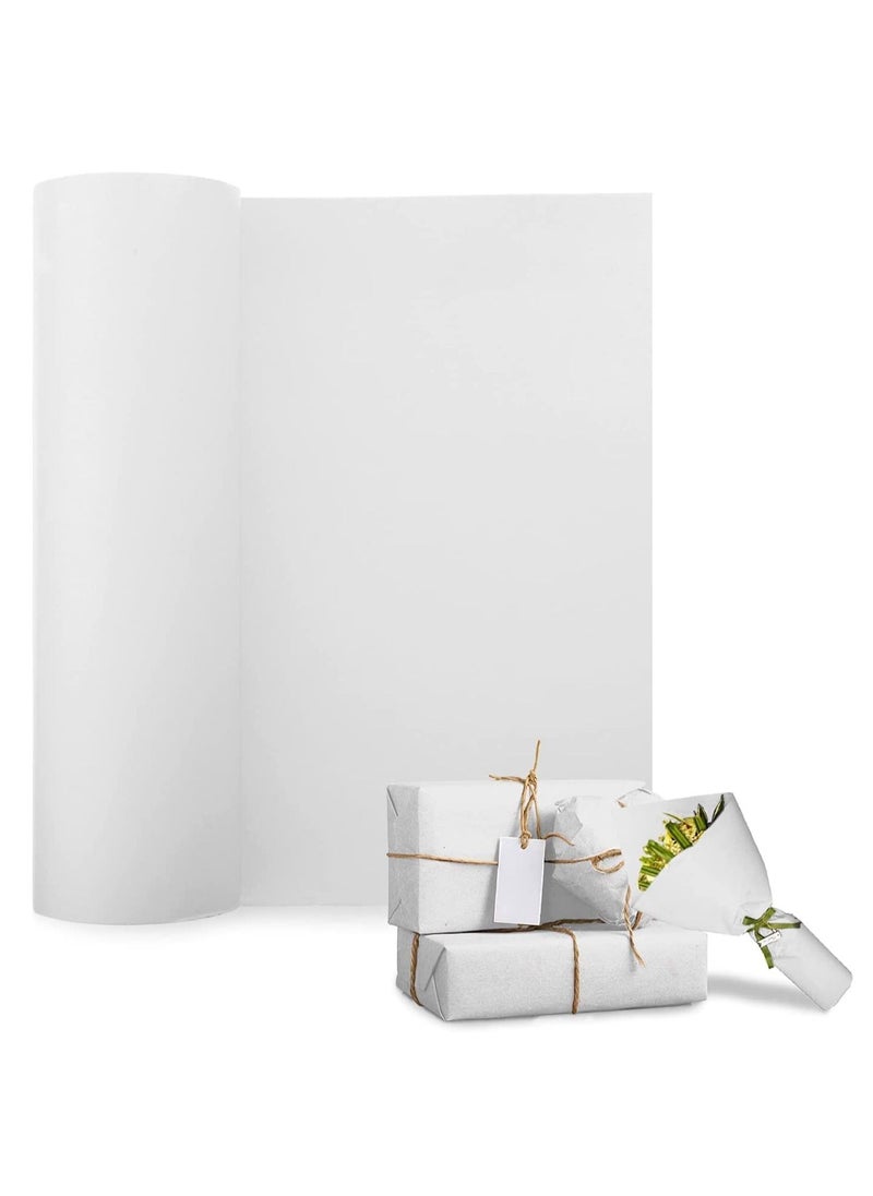 Rubik - Art Kraft Paper Roll 30cm x 100f (30meter) Packing Roll Recyclable Paper for Gift Wrapping Decoration Flower Parcel Packaging Shipping White - Image 1