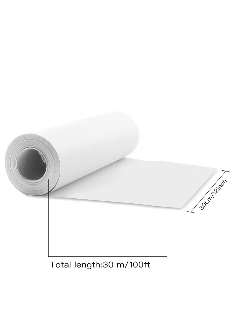 Rubik - Art Kraft Paper Roll 30cm x 100f (30meter) Packing Roll Recyclable Paper for Gift Wrapping Decoration Flower Parcel Packaging Shipping White - Image 1