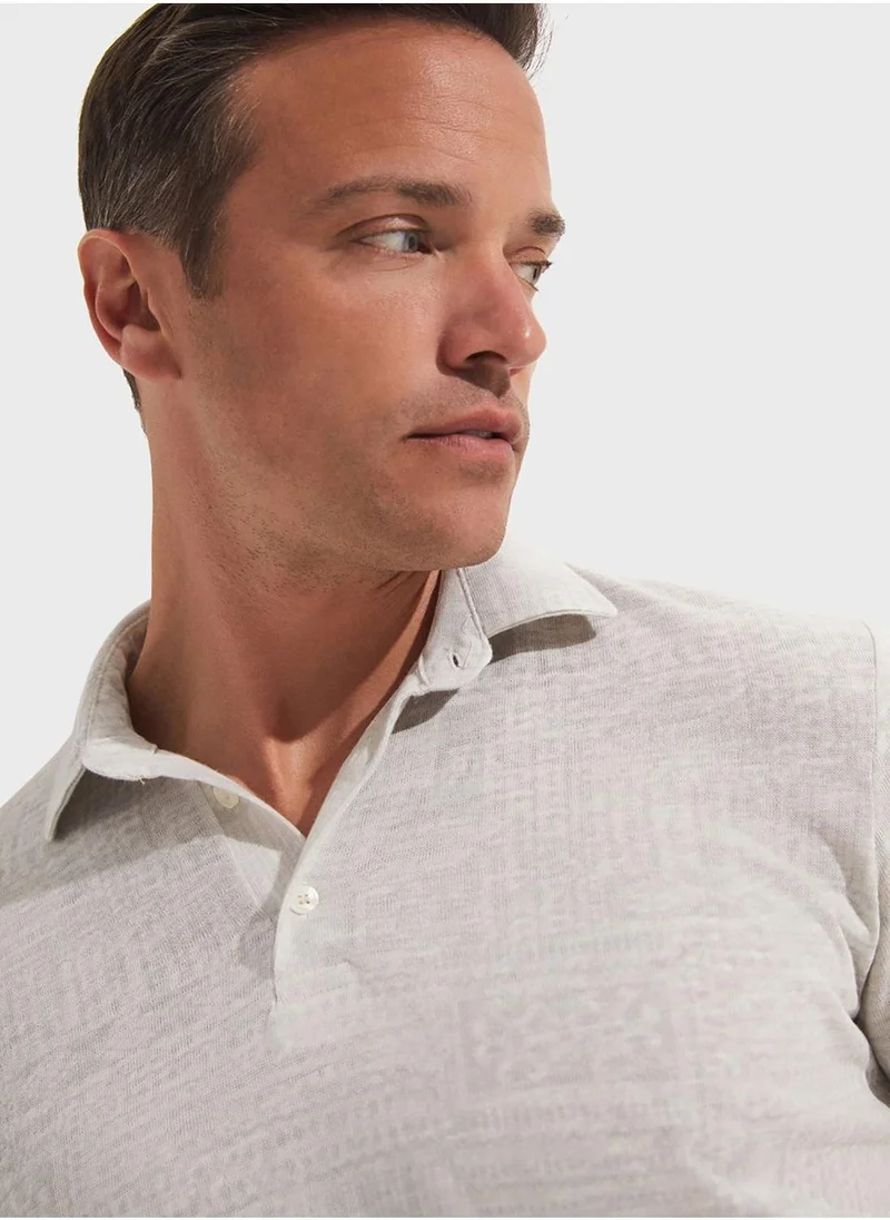 JUNE Half Zip Detail Polo Shirt
