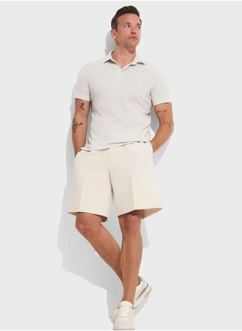 JUNE Half Zip Detail Polo Shirt