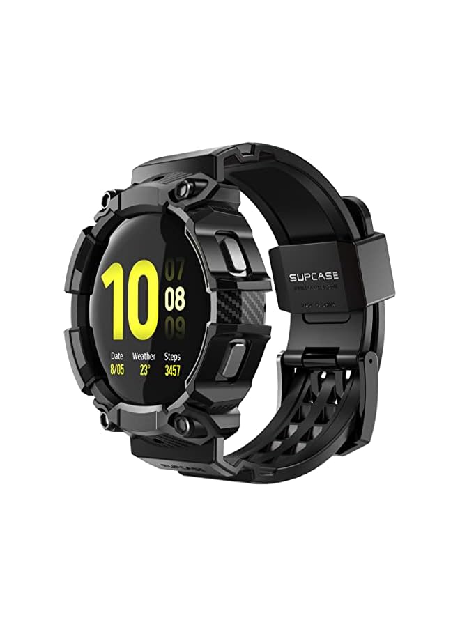 SUPCASE Unicorn Beetle Pro Series Rugged Protective Case with Strap Band for Galaxy Watch 5 44mm (2022) / Galaxy Watch 4 44mm (2021) - Black - Image 1