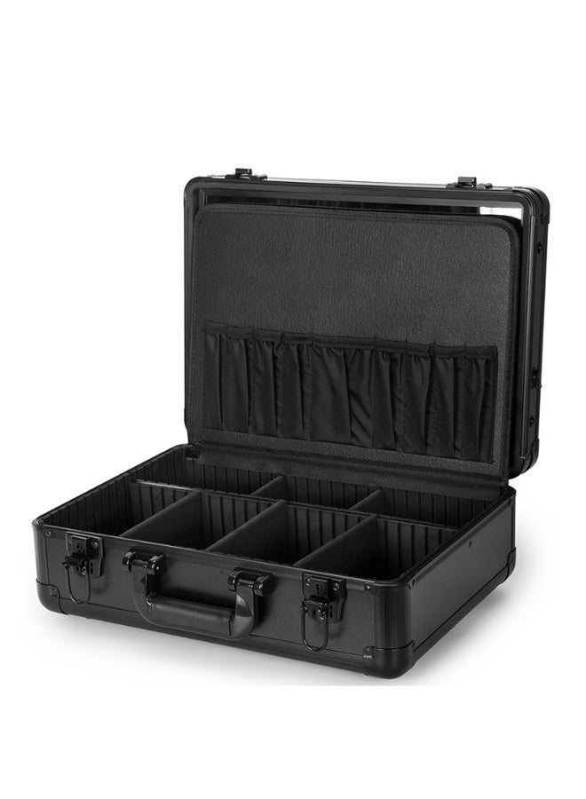 Makeup case with mirror and LED light for makeup organizing and brushes and for selfie - Image 3