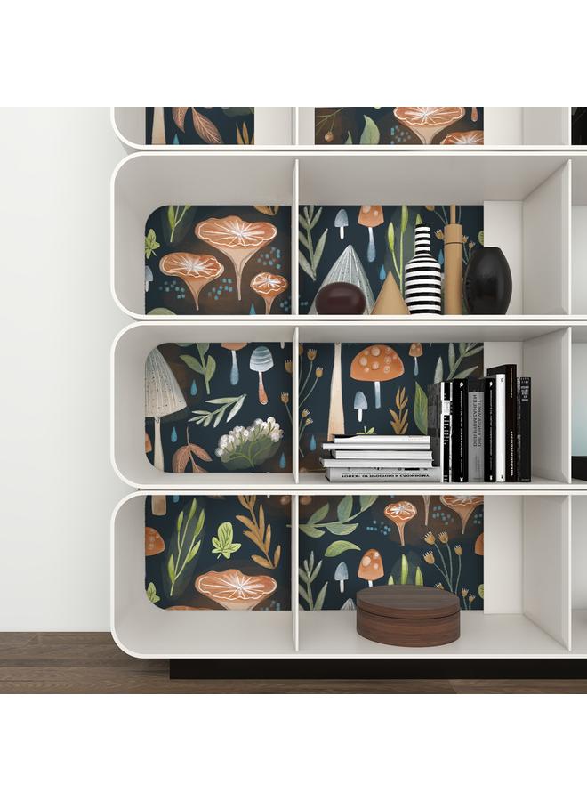 Bluejw Watercolor Magic Forest Mushroom Self-adhesive Wallpaper Colorful Hand-painted Plant Decoration Transformation Wallpaper Waterproof Mildew-proof Anti-fouling - Image 4