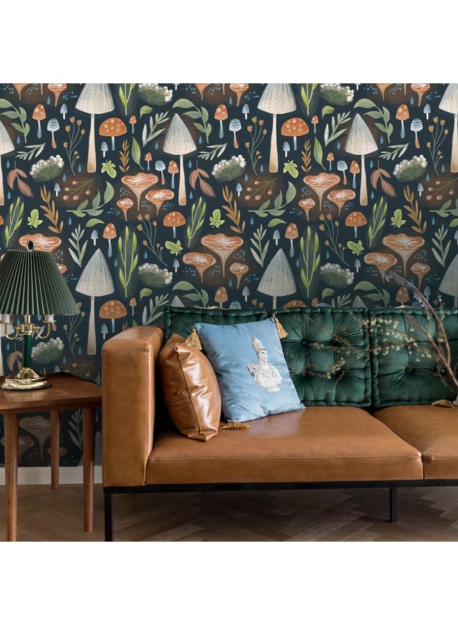 Bluejw Watercolor Magic Forest Mushroom Self-adhesive Wallpaper Colorful Hand-painted Plant Decoration Transformation Wallpaper Waterproof Mildew-proof Anti-fouling - Image 3