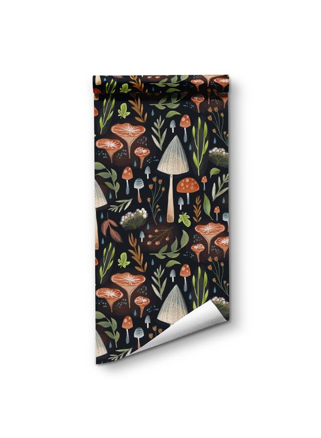 Bluejw Watercolor Magic Forest Mushroom Self-adhesive Wallpaper Colorful Hand-painted Plant Decoration Transformation Wallpaper Waterproof Mildew-proof Anti-fouling - Image 5