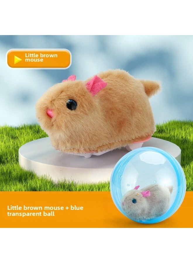 Shake The Same Electric Rabbit Cat Hamster Rolling Ball Cat Electronic Plush Dog Dog Toy Explosion Unlimited-Color:❣[color Box] Yellow Hamster Crawling Ball (blue Ball)❣-Specifications:❣With Rechargeable Battery + Charger❣  - Image 1