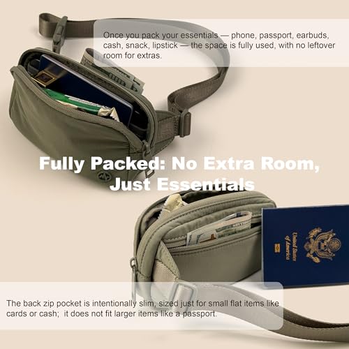 Pander Mini Belt Bag – Ultra Compact, Fits 6.7” Phone, Lipstick, Earbuds, Essentials, Small Crossbody Waist Purse, Black Onyx - Image 5