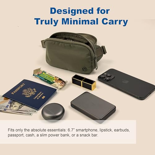Pander Mini Belt Bag – Ultra Compact, Fits 6.7” Phone, Lipstick, Earbuds, Essentials, Small Crossbody Waist Purse, Black Onyx - Image 4