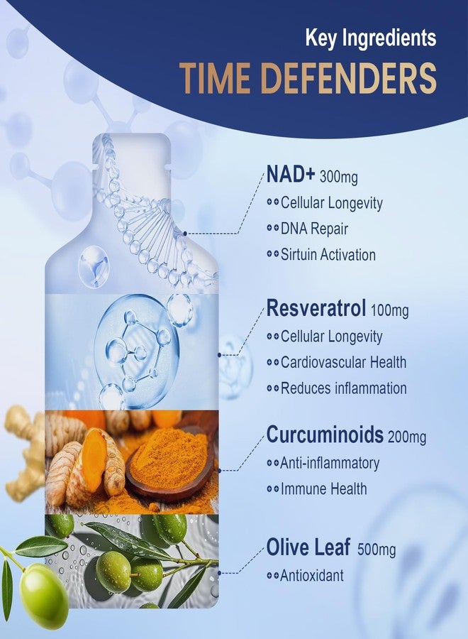 MEGNETA Liposomal NAD+ Supplement with Resveratrol, Anti-Aging, Energy Boost & Cellular Health Support, 15.2 fl. oz NAD Liquid for Men & Women (30 Pouch) - Image 2