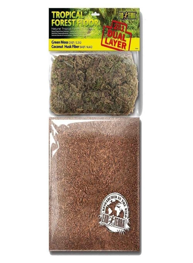 Exo Terra Tropical Forest Floor (Large - 2 Quarts Green Moss & 6 Quarts Coconut Husk Fiber)