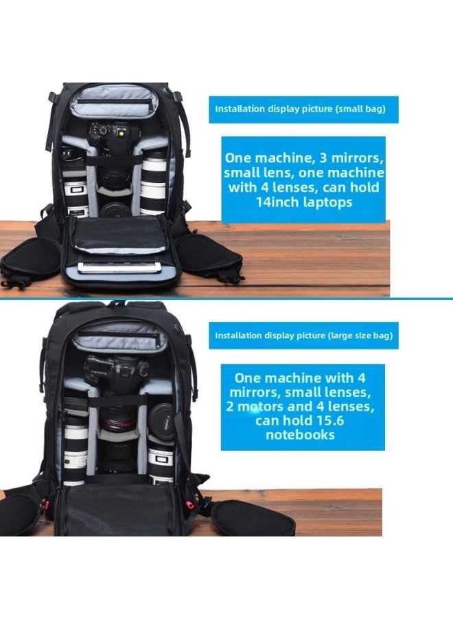 Camera Bag Double Shoulder Camera Bag Professional Photography Bag Men And Women Waterproof Anti-theft Large Capacity Single Digital Backpack-Color:12th Generation Large Size - Image 3