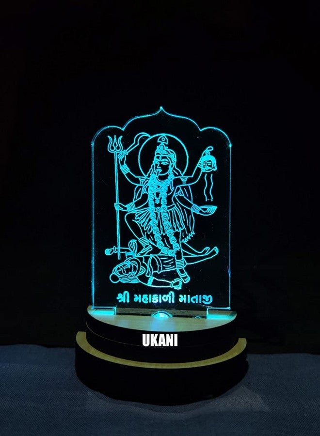 UKANI 3D MAHAKALI MAA Design USB Connected Night Lamp for Car/Office/Desktop/Gift/for Bedroom Hall Table Top 7 Color Change Light Size 3 Inch - Image 4