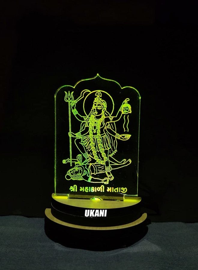 UKANI 3D MAHAKALI MAA Design USB Connected Night Lamp for Car/Office/Desktop/Gift/for Bedroom Hall Table Top 7 Color Change Light Size 3 Inch - Image 3