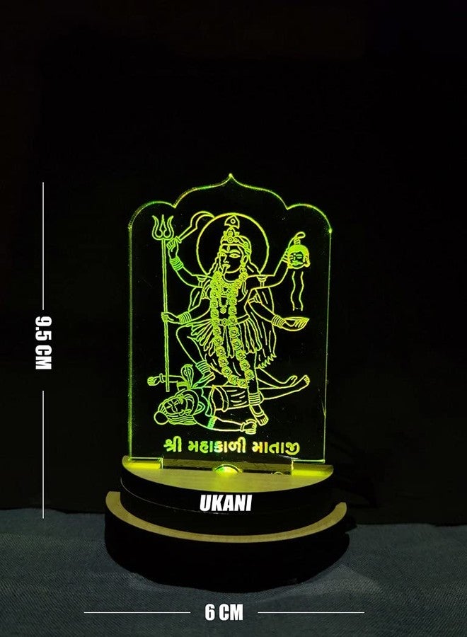 UKANI 3D MAHAKALI MAA Design USB Connected Night Lamp for Car/Office/Desktop/Gift/for Bedroom Hall Table Top 7 Color Change Light Size 3 Inch - Image 5