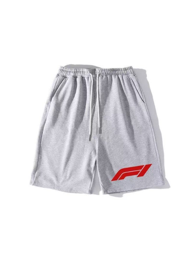 اف 1 F1 racing car co-branded shorts, gray - Image 1