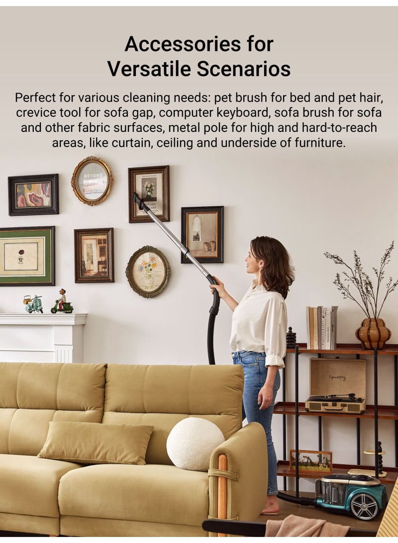 إيوريكا مكنسة كهربائية بقوة 2000 وات وسعة 2.2 لتر مع كوب غبار ومكنسة كهربائية بدون كيس لشعر الحيوانات الأليفة والسجاد والبلاط - Image 5