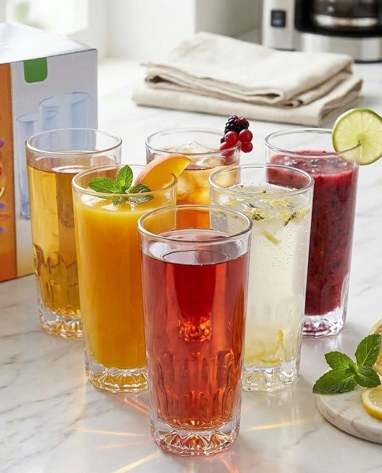 طقم أكواب عصير وماء ، 6 قطع - Image 1